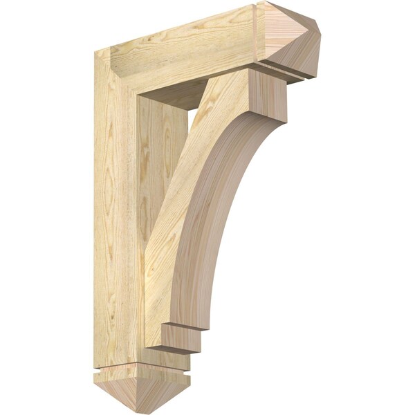 Ekena Millwork Imperial Arts and Crafts Rough Sawn Bracket w/ Offset Brace, Douglas Fir, 8"W x 26"D x 38"H BKT0806X26X38IMP03RDF - main